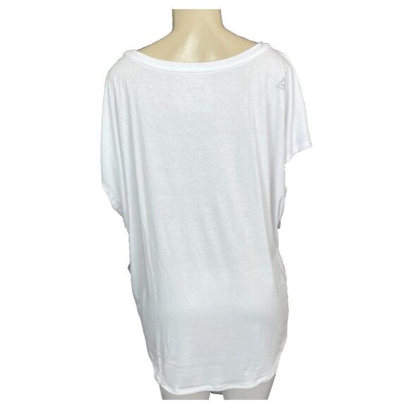 Reebok + 2X Logo White Tough is Beautiful Statement Relaxed Fit Short Sleeve Tee - Picture 4 of 5